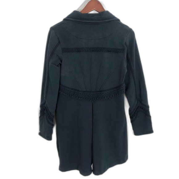 Soft Surroundings Blue Jacket Crochet Knit Detail Women's Size Small - Picture 5 of 6